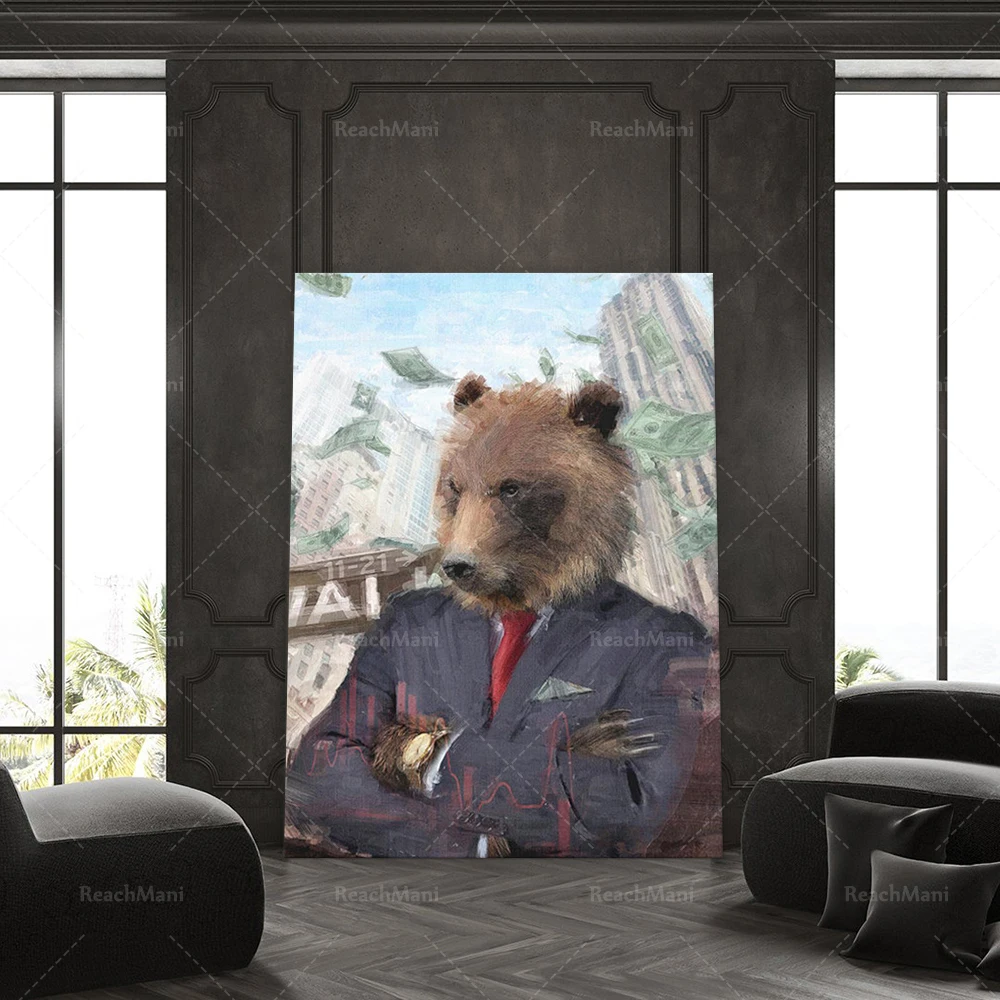 

Stock Market Canvas Art - Bear Market Art Prints - Framed Canvas Print - Luxury Canvas Prints