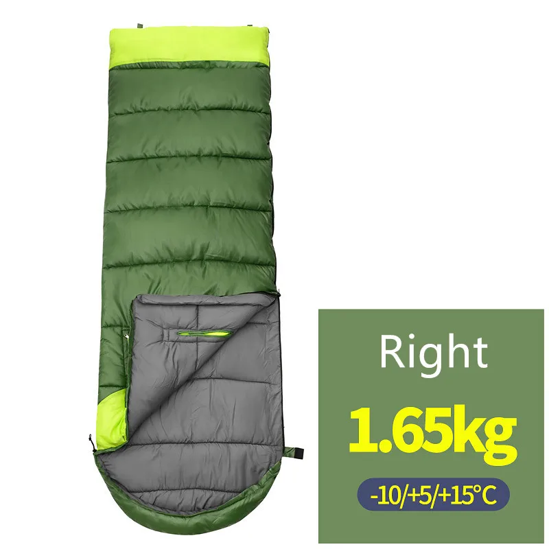 Green 1.65kg (Right) Водонепроницаемый дорожный спальный мешок на молнии, ветронепроницаемый конверт для путешествий, походный мешок для путешествий на открытом воздухе Hikin - Цвет: Green 1.65kg (Right)