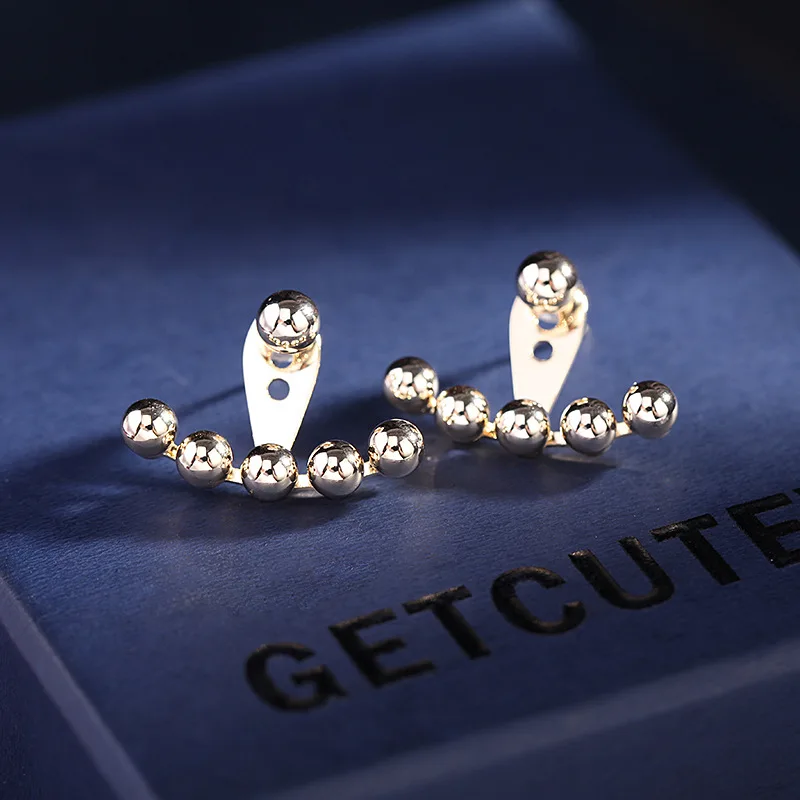 

korean earrings 2021 new fashion 18K gold silver needle earrings two wear high-end earrings women stainless steel earrings