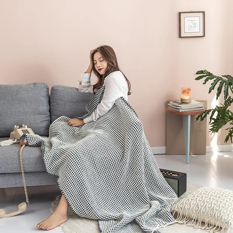 للبيع 2021 جديد دثار محبوك ، لينة ومريحة بطانية صوف ، مكتب الغداء كسر بطانية ، تكييف الهواء بطانية