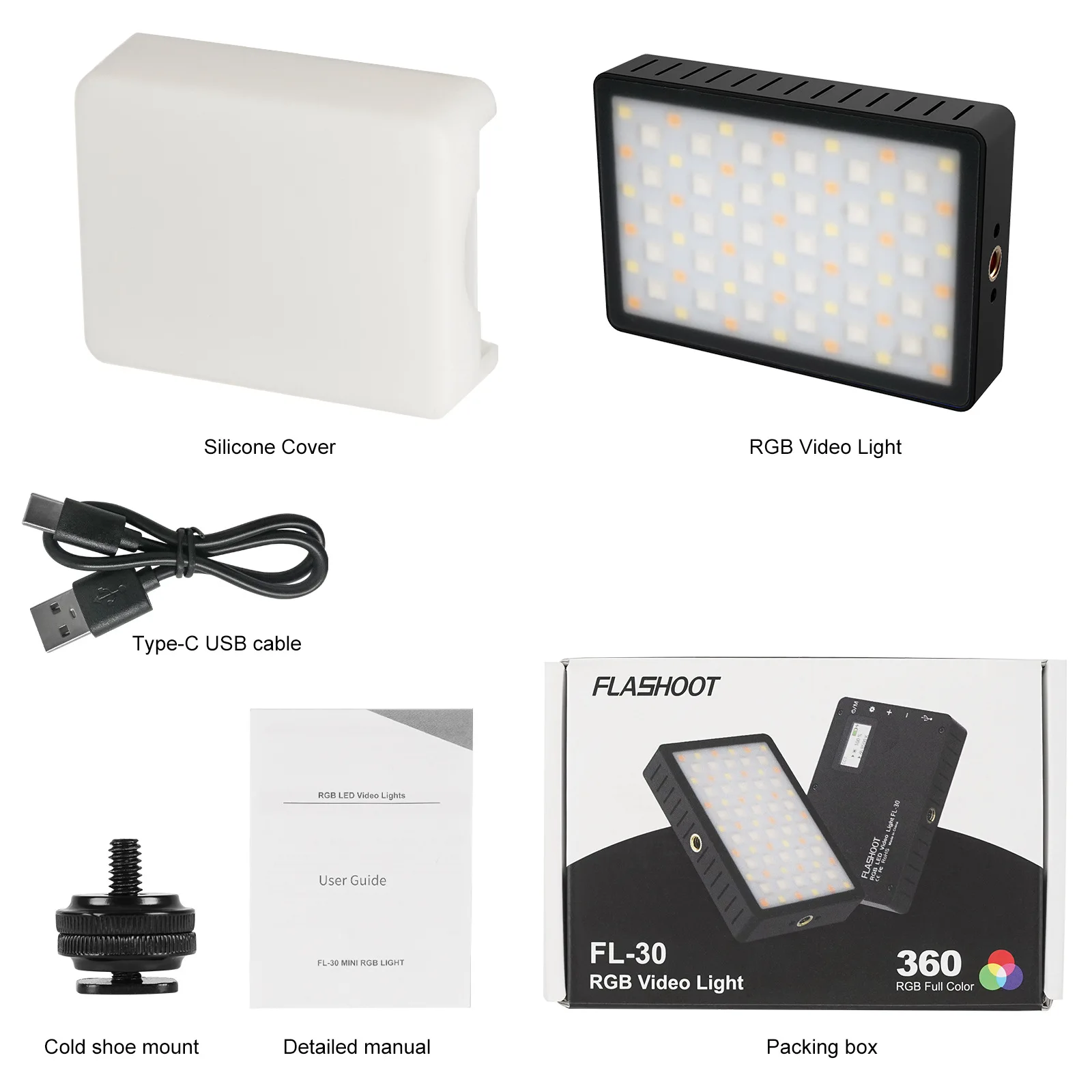 FLASHOOT FL-30 RGB LED мини-фонарики для мальчиков худи фотосъемки светильник ing вспышка