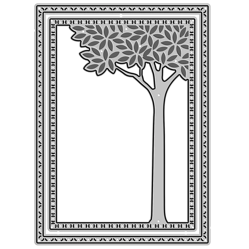 

Tree With Rectangle Plant Frame 2020 New Metal Cutting Dies for DIY Scrapbooking and Card Making Decoration Embossing No Stamps
