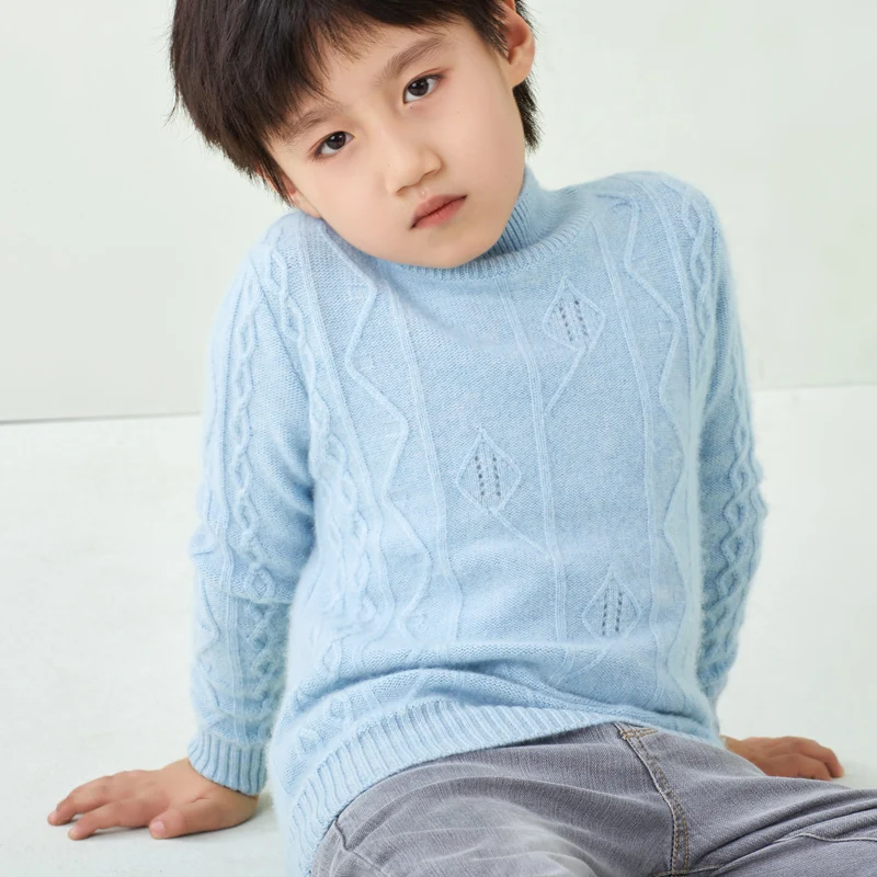

Детский свитер с высоким воротником Новинка Осень-зима 2021 эластичный свитер для мальчиков базовый женский плотный кашемировый свитер пуло...