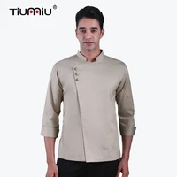 master chef jacket stand collar long sleeves chef uniform kitchen catering bakery cafe cook clothes patisserie cozinha chef coat