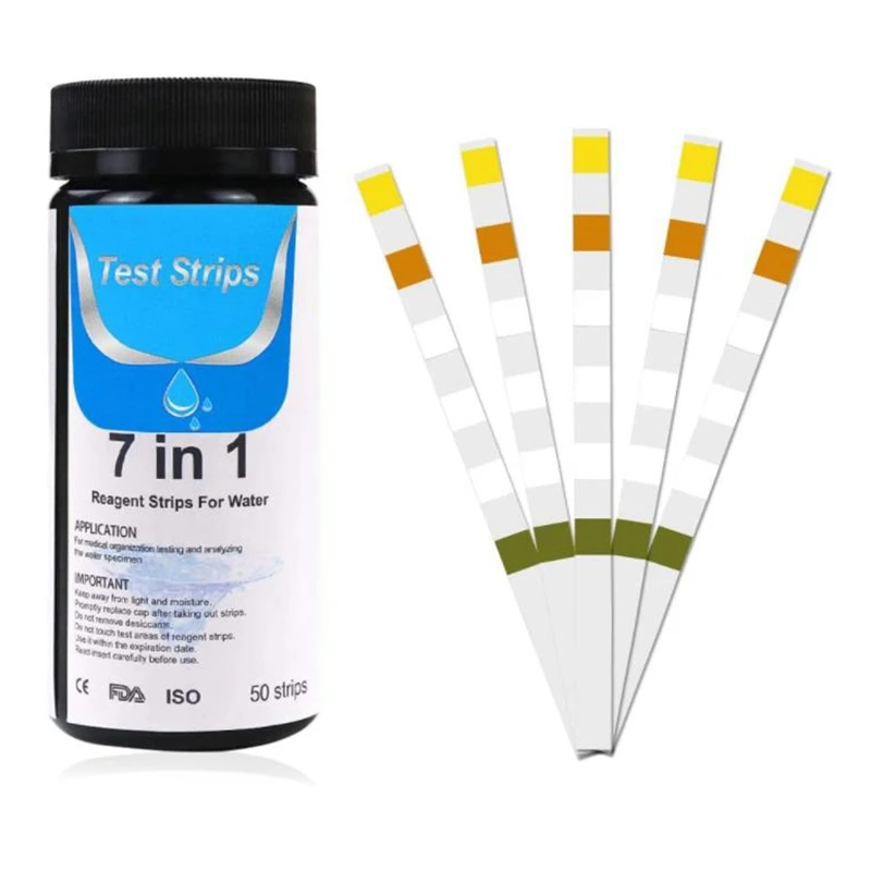 

Pool Test Strips,Water Hardness Test Strips,Hot Tub Test Strips,7 in 1 Water Spa Test Strips for Swimming Pools,Spa,Etc