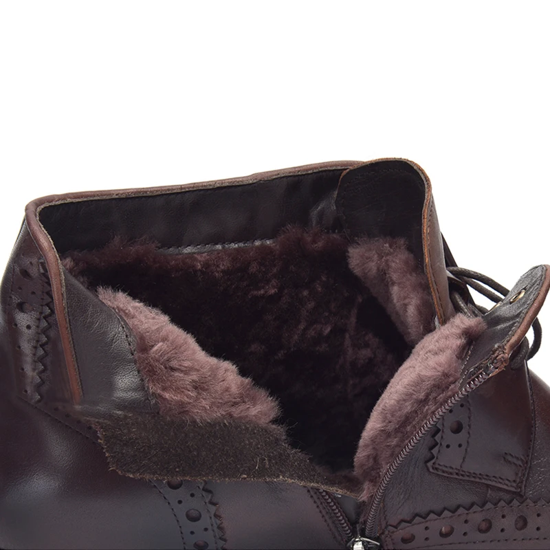 Jackmiller/Лидирующий бренд мужские ботинки кожаная шерстяная подкладка теплая