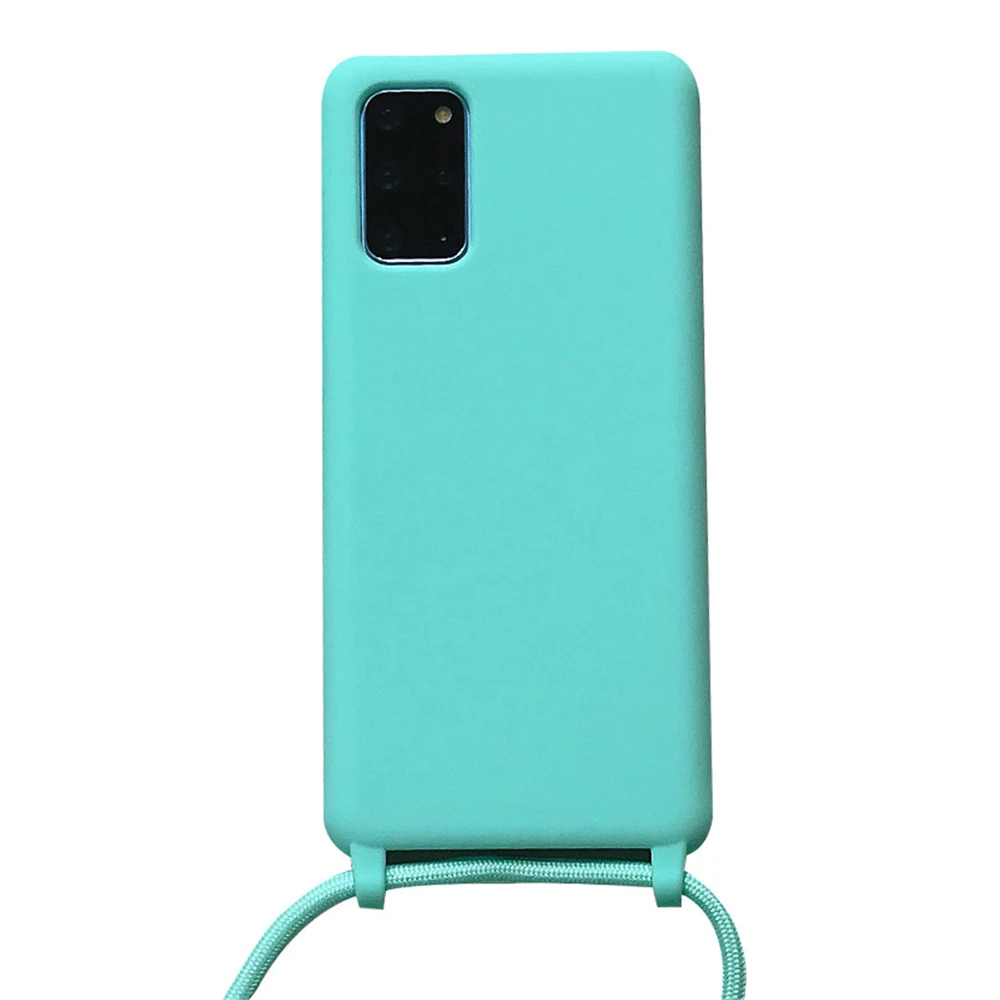 

Liquid Silicone Necklace Case For Samsung A52 A72 A51 A71 A32 S21 Plus S20 FE S8 S9 S10 Note 10 20 9 Cover With Lanyard