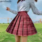 Joinyouth японские милые юбки для женщин в стиле преппи приталенная юбка с высокой талией модная клетчатая плиссированная мини рубашка Mujer Faldas 7b842