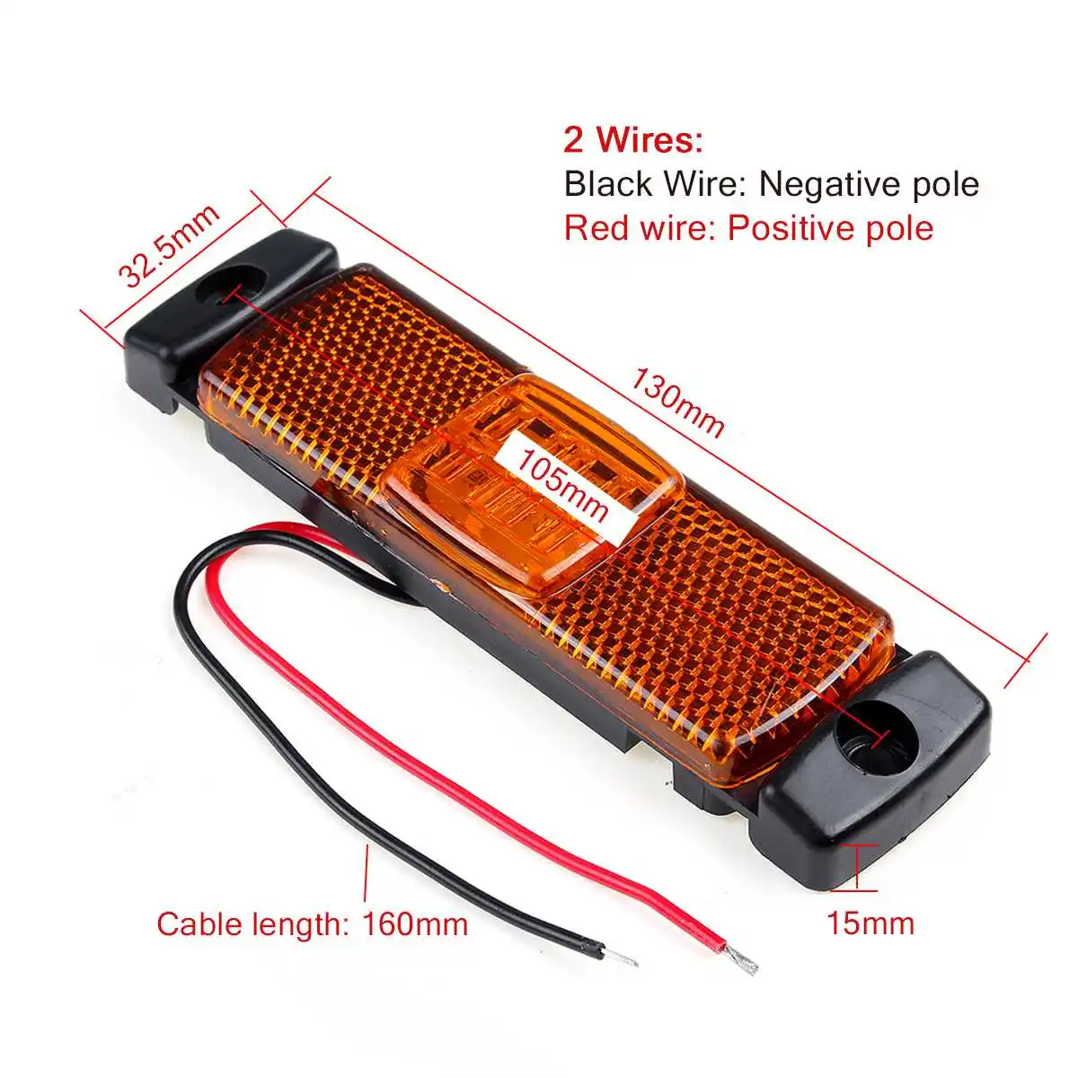 

10pcs 24V 6 LED Car Truck Clearance Side Marker Indicators Light Lamp Tail Light Red Lorry Bus Trailer Amber