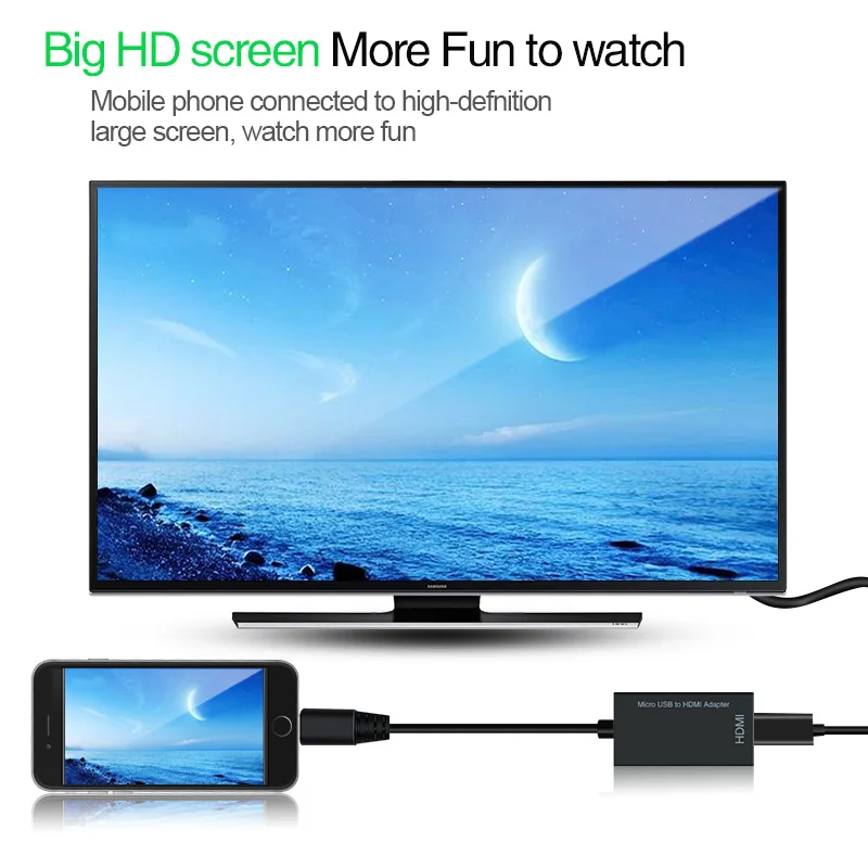 2 в 1 Type C для микро флеш накопителя USB совместимому с HDMI адаптер ТВ монитор 1080P HD