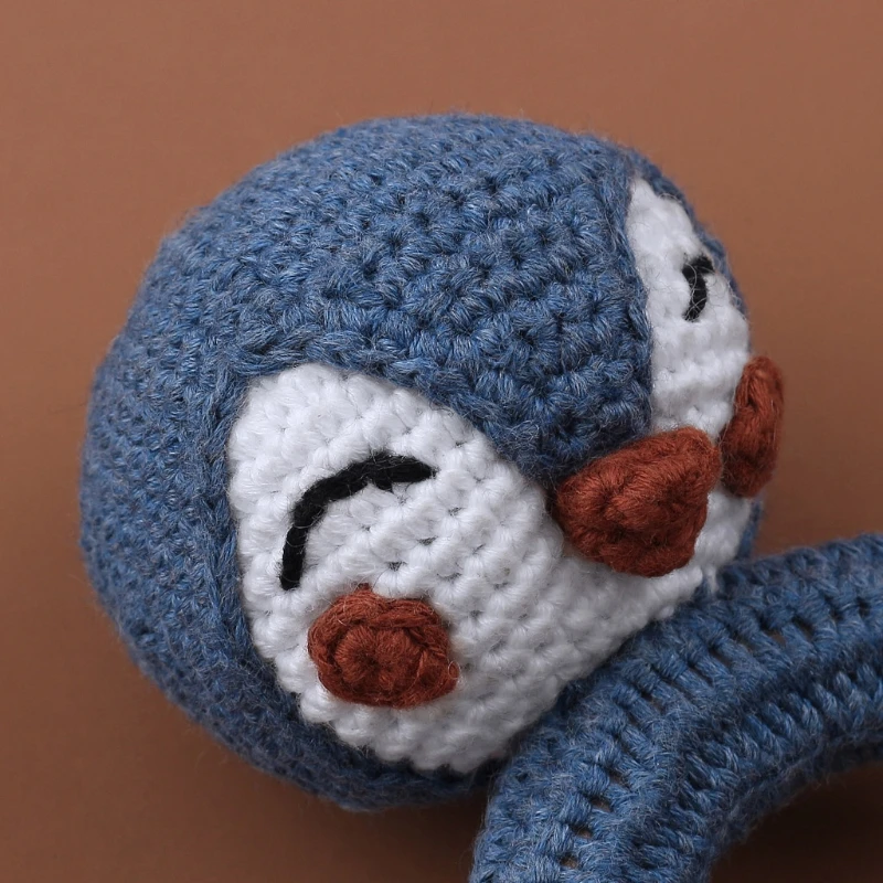 

1Pc Cute Cartoon Rabbit Baby Rattle Crochet Animal Baby Teether Wooden Ring Handmade Toy Teething Bracelet Gift Wholesale