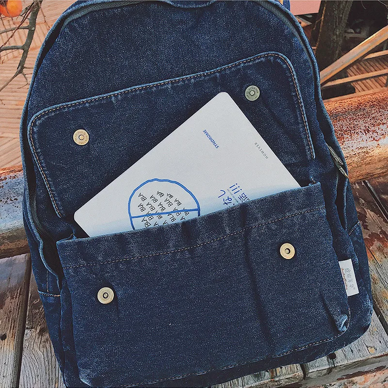 

Shoulder Bag Of Women's Backpack Korean Cowboy The Backpack Rucksack Bag College Bag Version Girl Children's Backpack Backpack C