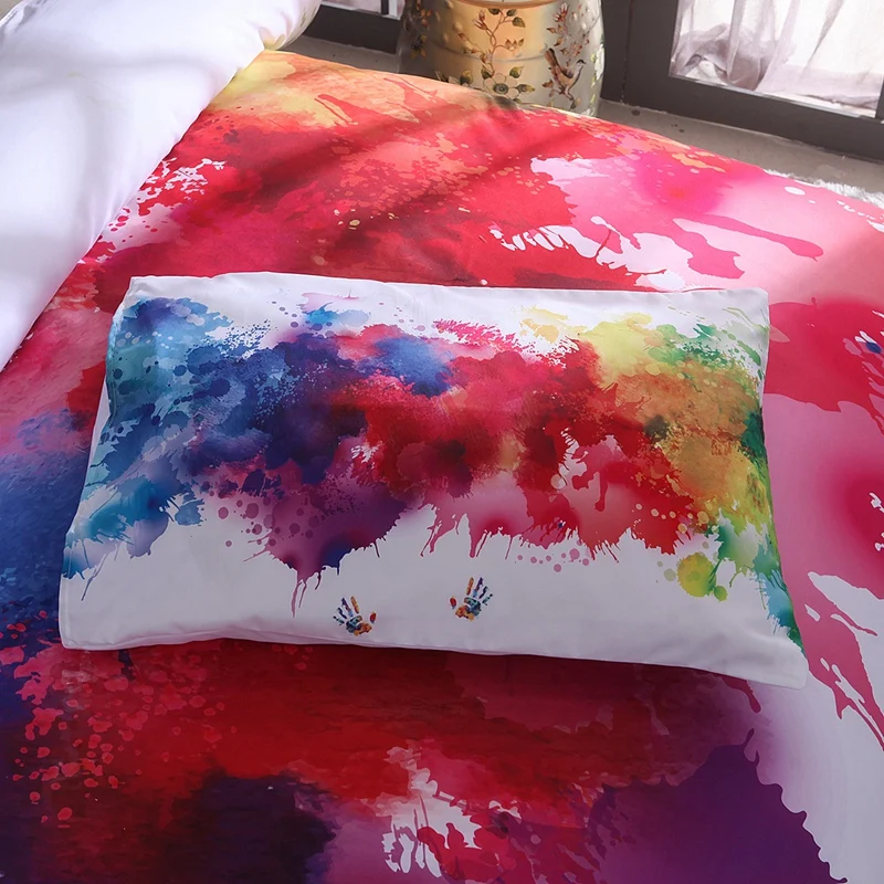 Горячая продажа пододеяльник акварельные брызги чернила постельных