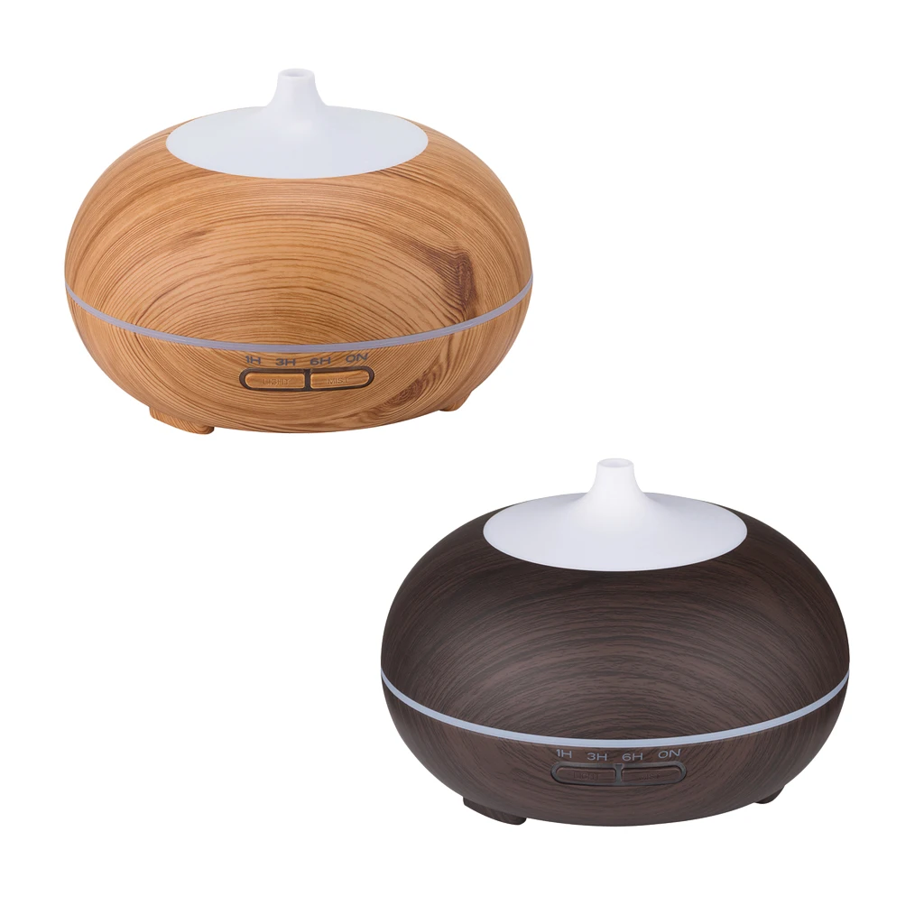 

500ml Wood Grain Aroma Diffuser Auto Shut-Off Humidifier Air Purifier -A