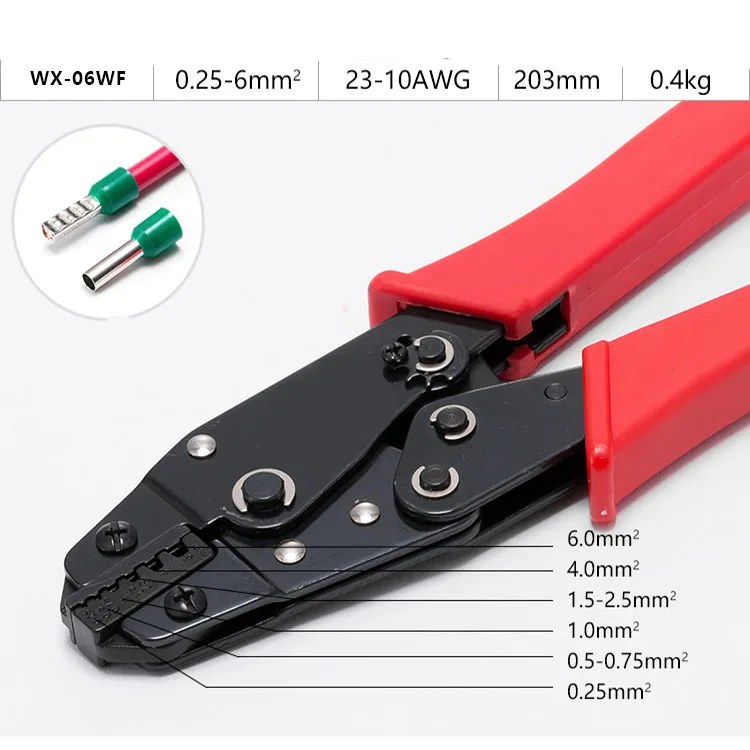 WX 06WF U медные европейские обжимные плоскогубцы неизолированные клеммы