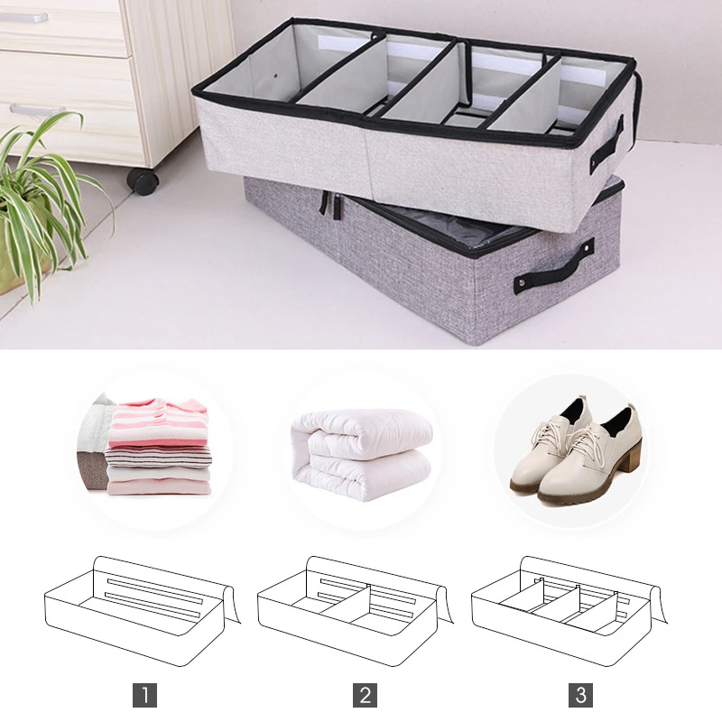 Складной органайзер для одежды обуви и мелочей из льняной ткани|Коробки ящики