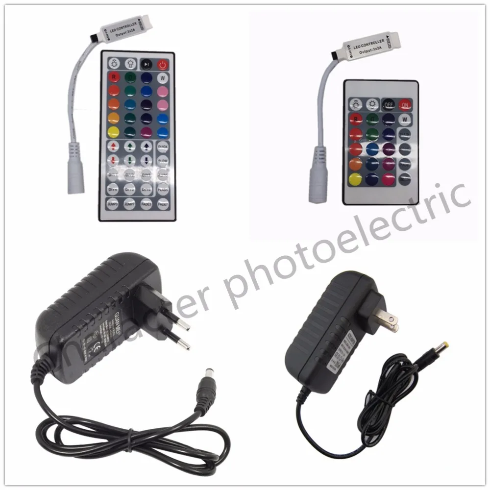 1X 24key / 44 key RGB ИК-пульт дистанционного управления DC 12V 3A/5A адаптер питания