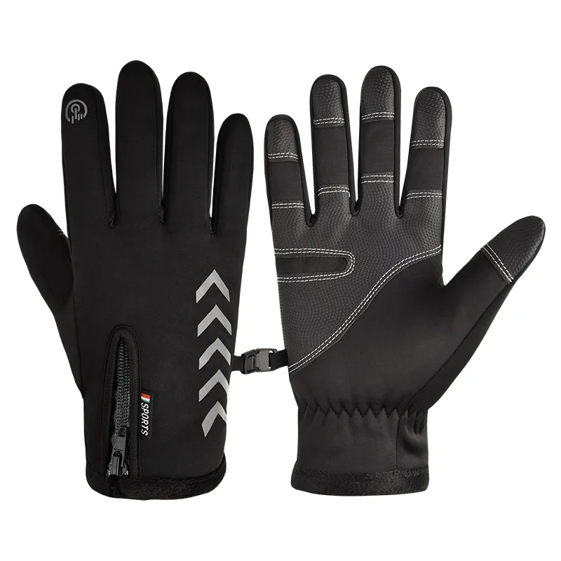 

Winter Cycling Gloves Plus Cashmere Sports Gloves Outdoor Warm and Cold Full-finger Touch Screen Gloves