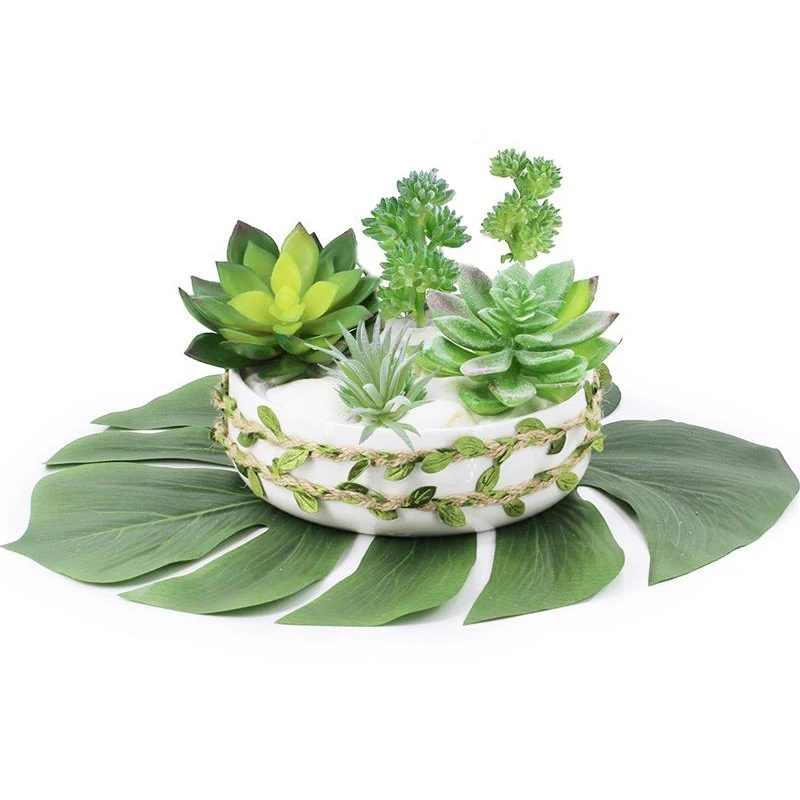 

7pcs Artificial Succulent Party Decoration Set Fake Plant Fake Fleshy Landscape