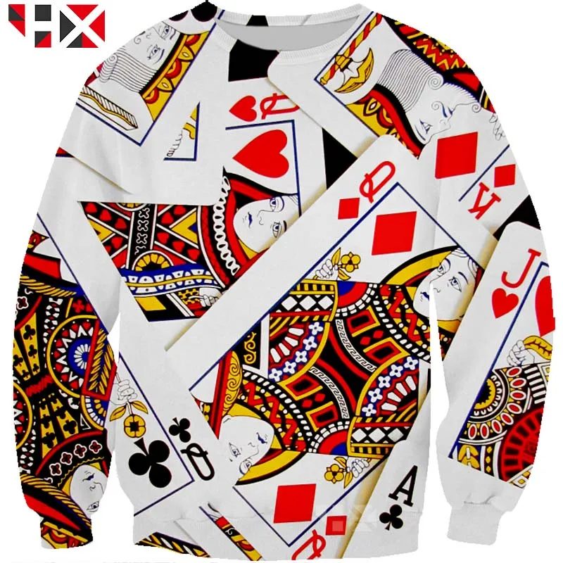

2021 Gambling Las Vegas Poker Playing Cards 3D Print Hoodie Sweatshirt Unisex Harajuku Style Cool Street Tops HX140