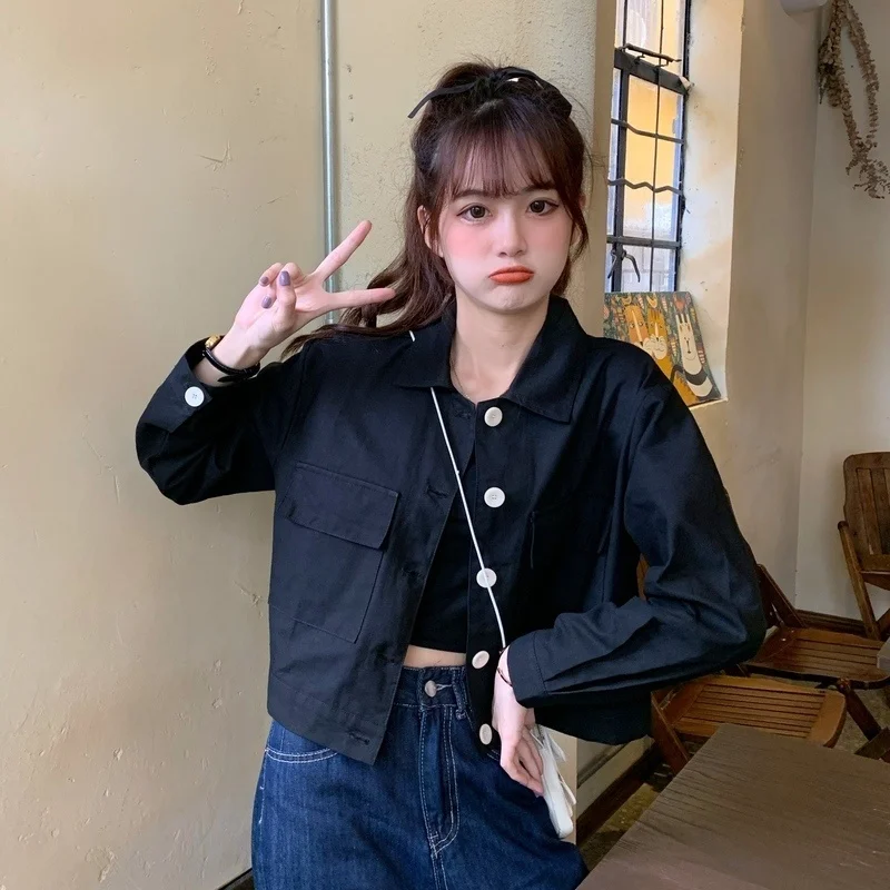 Новые свободные карманные лацканы в Корейском стиле | Женская одежда