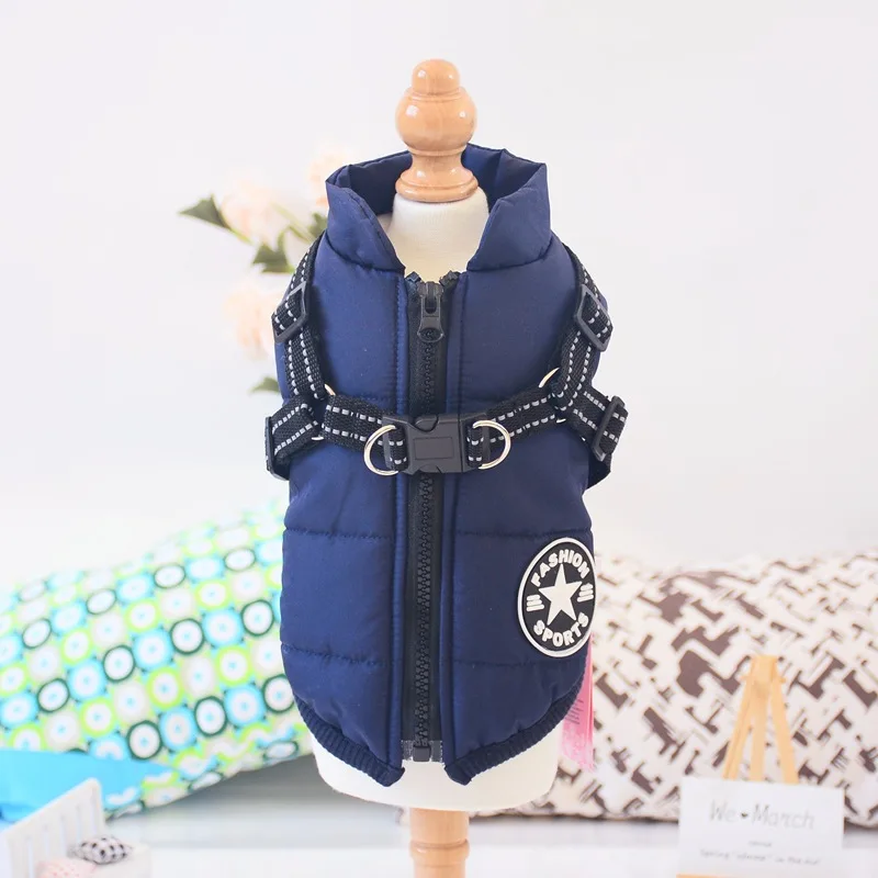 

Cotton Clothes Dog Clothes Chest Back Cotton Vest Pet Winter Clothing Thickened Two Feet Cotton Clothes Waterproof Warm