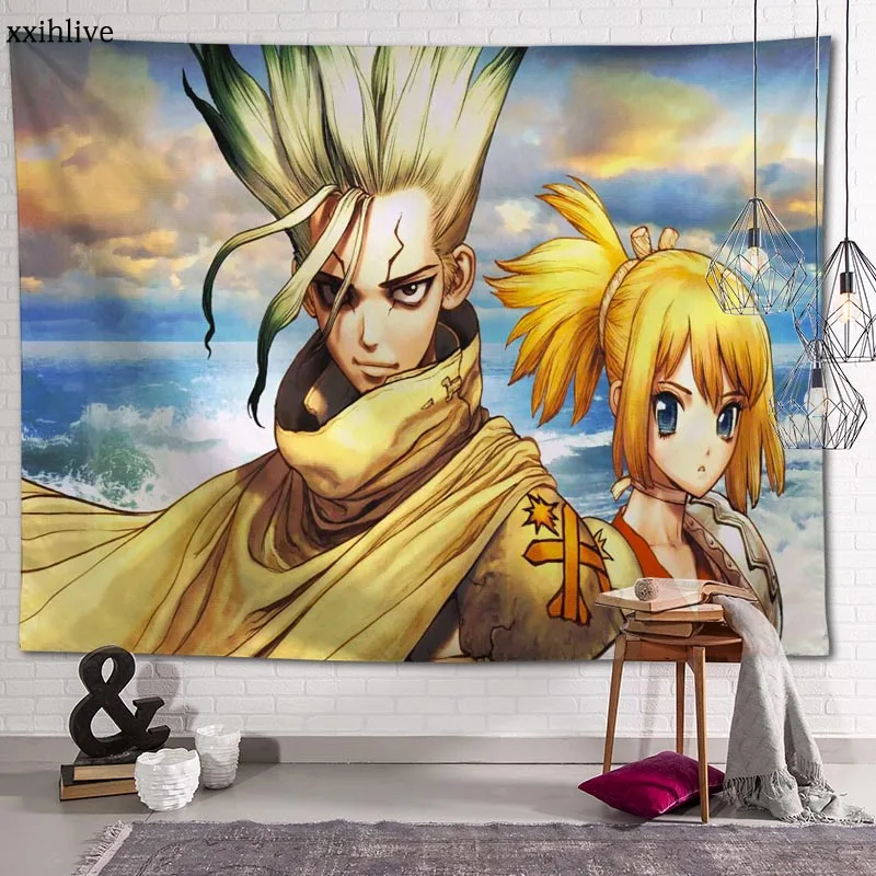 Настенный гобелен с японским аниме Dr. Stone декоративный фон декор для гостиной