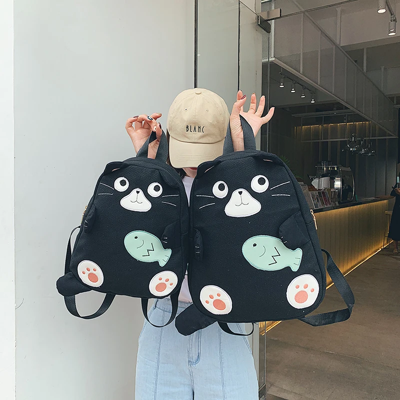 2019 Tide Can любимая дочь холщовый рюкзак Kitty популярная цветная Студенческая сумка