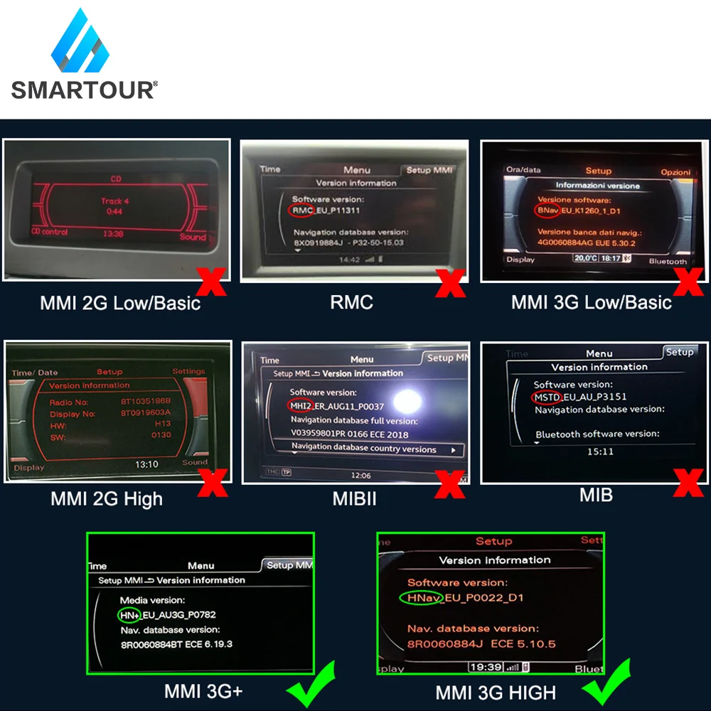 Smartour беспроводной Apple Carplay Android автоинтерфейсный декодер для AUDI A4 A5 A6 Q3 Q5