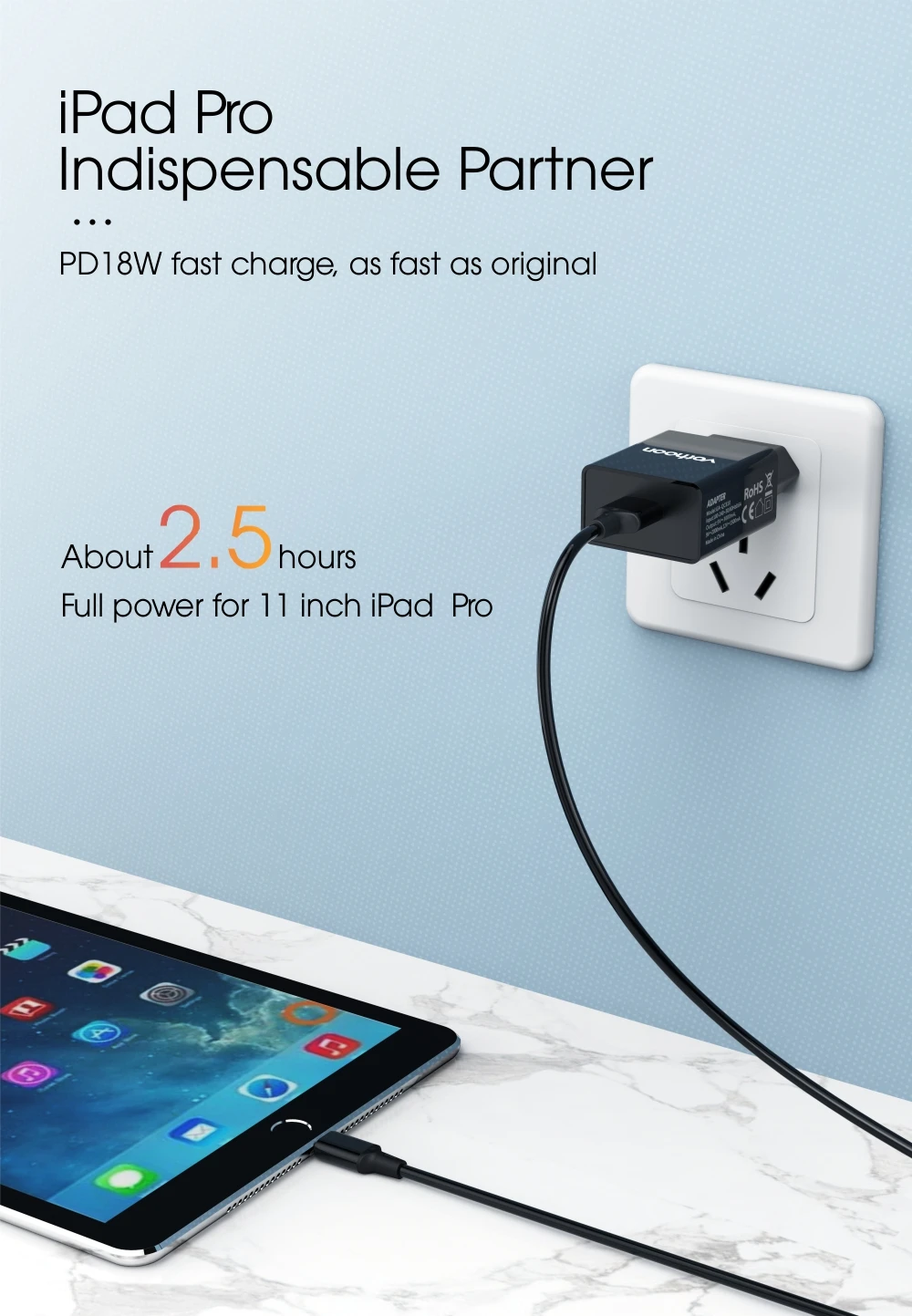 Vothoon 18 Вт Quick Charge 3,0 USB зарядное устройство для samsung S9 Xiaomi huawei QC 3,0 быстрое зарядное устройство для путешествий настенное зарядное устройство для мобильного телефона ЕС