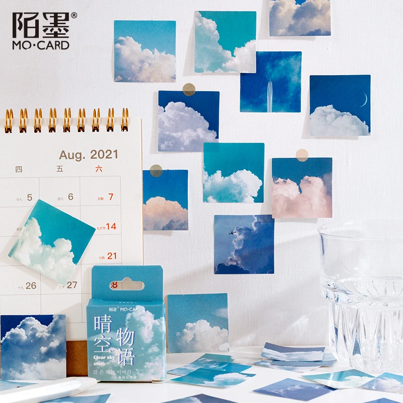 

46 pcs/Box blue sky cloud Decorative Stickers Scrapbooking diy Stick Label Diary Stationery Album Journal scenery Sticker