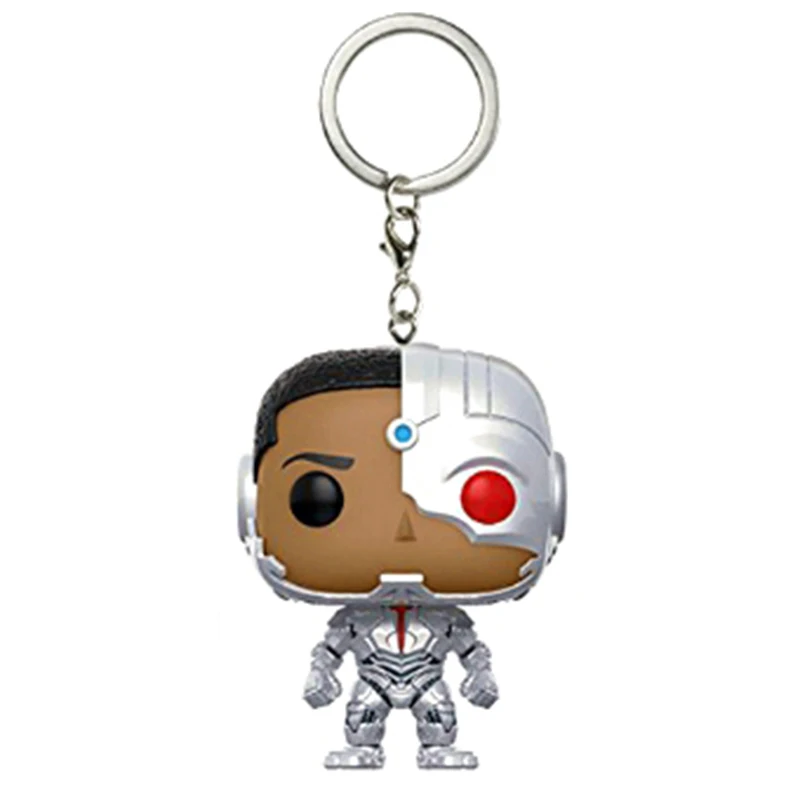Cyborg Брелок с героями Marvel брелок с Железным человеком милый автомобильный брелок DC Comics брелок с Бэтменом для ключей - Цвет: Cyborg