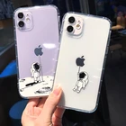 Дорожные чехлы для телефонов с изображением астронавта Луны для iPhone 11 12 13 Pro Max Mini противоударный чехол-накладка для iPhone XR X XS Max Se 7 8 Plus