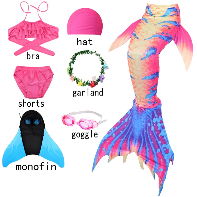 

mermaid tail kids Swimming Costume Blue Dress panties headgear wreath Underwear panties headgear wreath