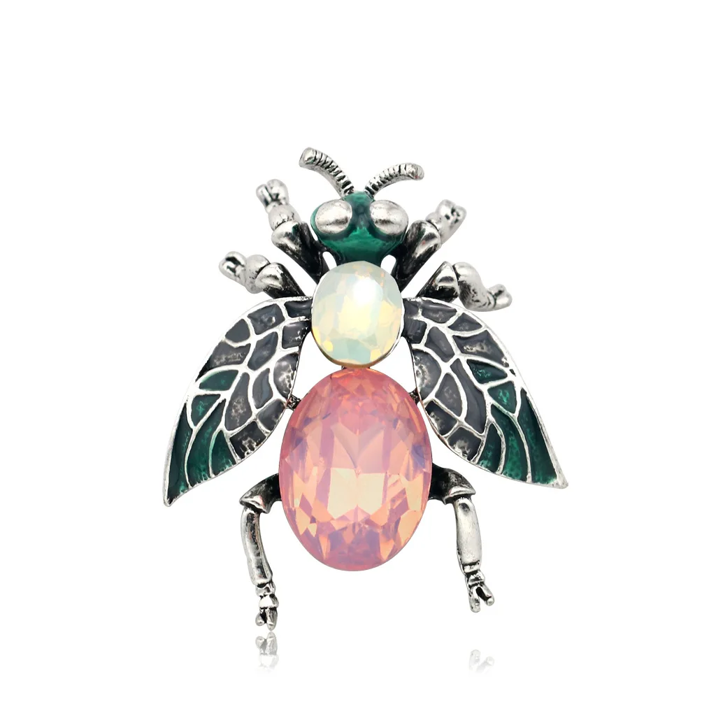 

Enamel Cartoon Pink Rhinestone Cute Bee Insect Brooch Cute Animal Pins and Brooches for Women Dress Coat Badges Jewelry