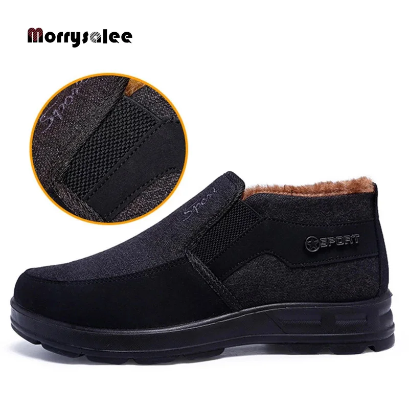 Warm Boots Men Work Winter Cotton Shoes For Men Comfort Men'S Boots Casual Winter Shoes Male Soft Bottom Keep Warm Upset