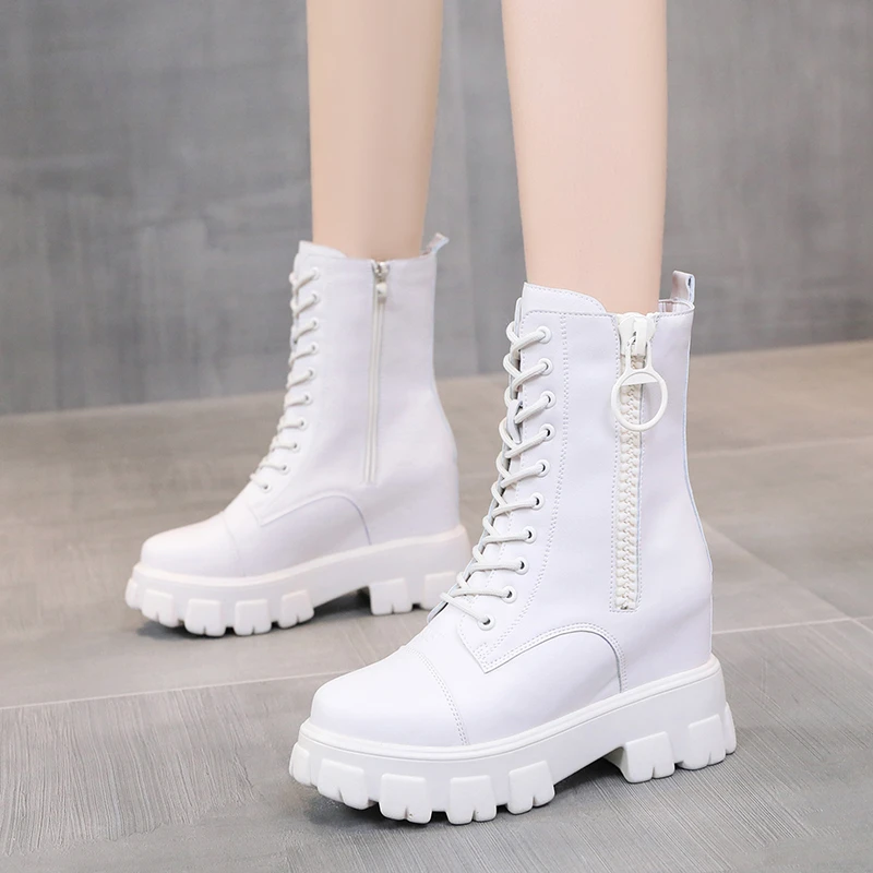 

Женские ботинки на молнии до середины икры-Женская обувь роскошные дизайнерские ботинки с круглым носком 2021 модная обувь в Стиле Лолита для...