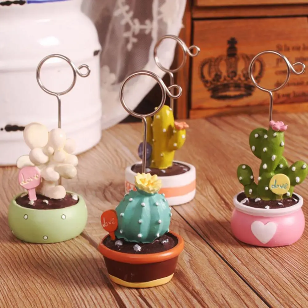 

1 Piece Resin Kawaiis Cactus Plants Photo Clip Note Clip Message Clip Business Card Clip Desktop Decorative Small Ornaments