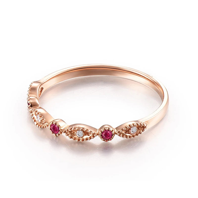 Женское кольцо в форме сердца с натуральным Рубином 18 К чистое золото 2020 пробы |