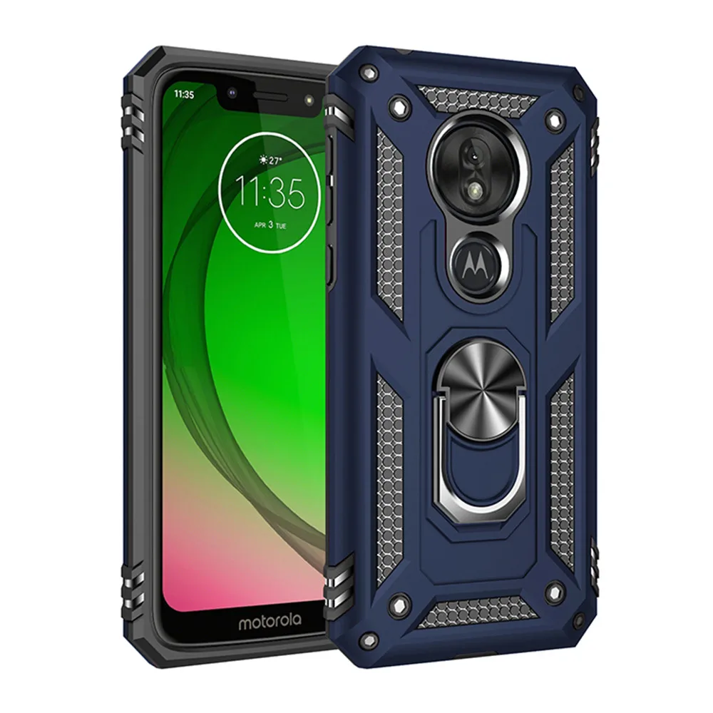 

For Motorola Moto G7 Play Case Cover Armor Rugged Military Car Holder Ring Case For Motorola Moto G7 Play G7play Coque Funda