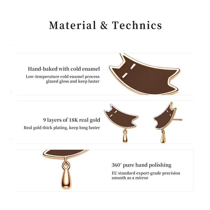 Thaya подлинные 925 серебряные серьги-гвоздики милые ленивые серьги-кошки эмаль