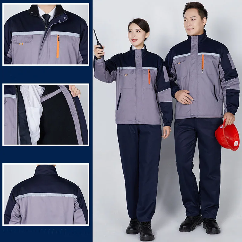Зимние Бархатные Рабочая одежда Униформа для мужчин и женщин размера плюс