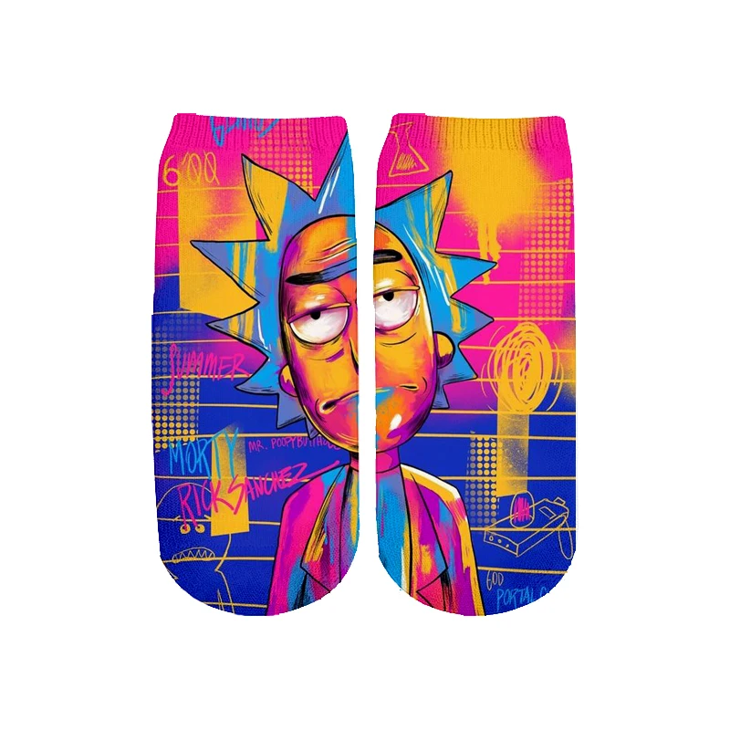 Новейшие Rick and Morty 3D печатных мультфильм милые короткие носки для мужчин женщин harajuku корейские носки RS-005 - Цвет: 20