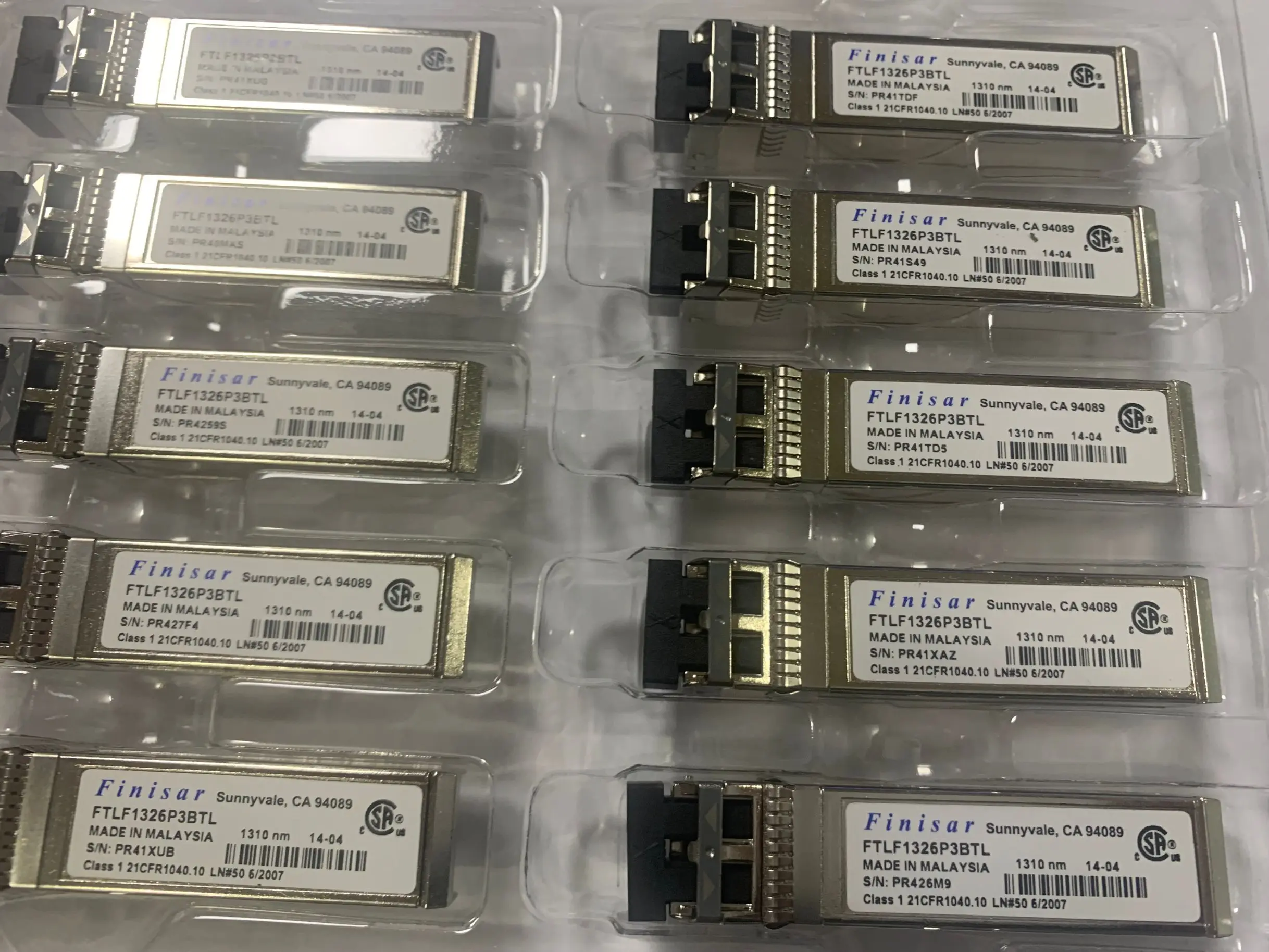 Гигабитный одномодовый оптический модуль FTLF1326P3BTL 6.14G 1310NM 2KM SFP