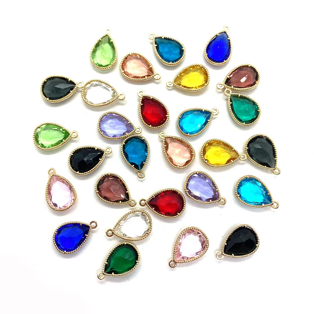 

Natural Stone Amethyst Obsidian Pendant Ladies Necklace Bracelet Earrings DIY Jewelry Making 10 Colorful Drop Shaped Accessories