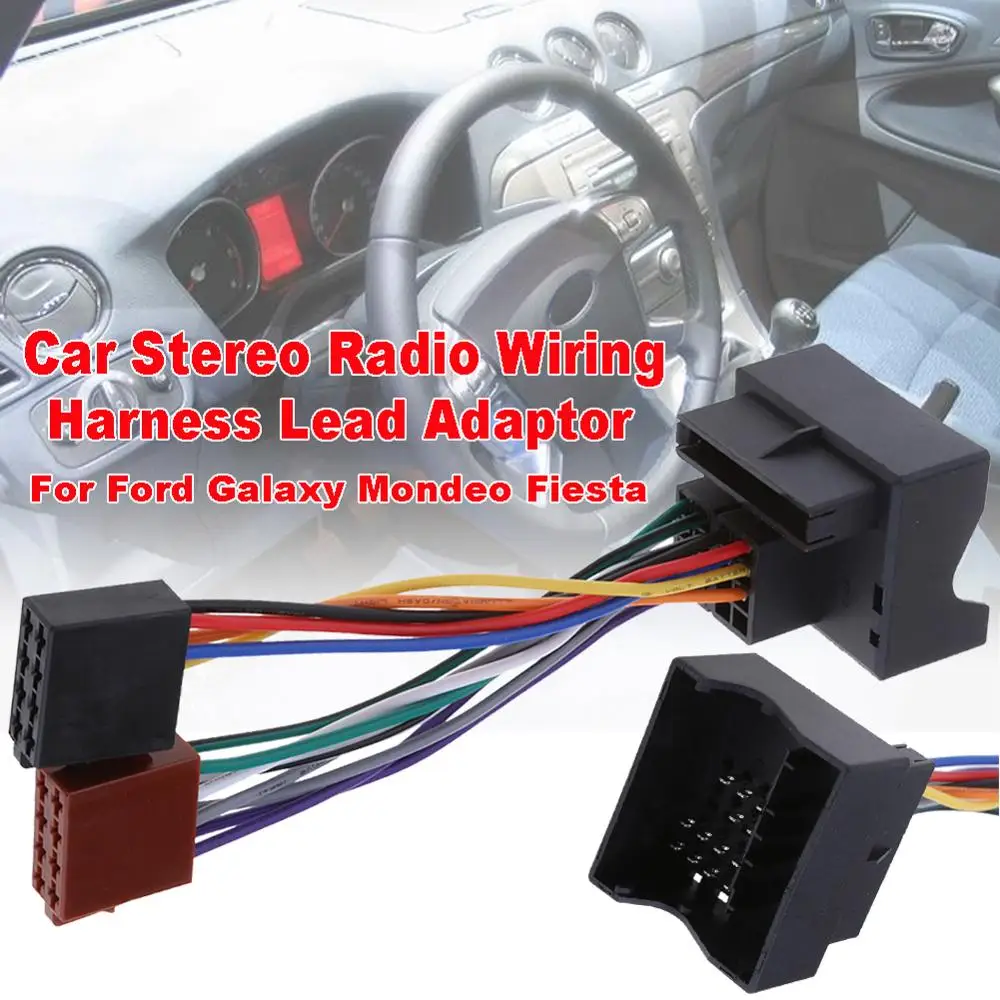 

AUTO Car Stereo Radio Wiring Harness Lead Adaptor Cable Loom For Ford Galaxy Mondeo Fiesta Etc Car Wire Cable Adapter