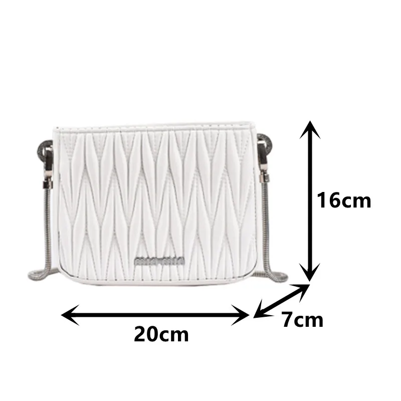 

Chain Quilted Handbags Ladies Pleated Shoulder Bag 2021 New Summer Small Yelloew Nolso Se Mano Luxury Pu Leather Women's Bag Sac