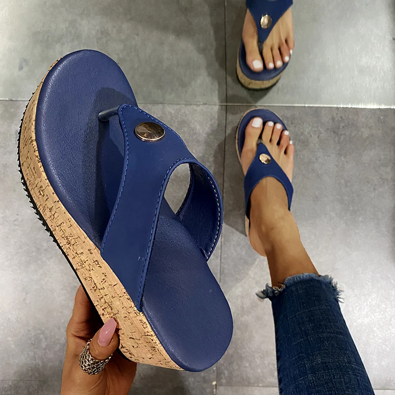 

Womens High Heels Sandals Thick Platform Casual Shoes Ladies Summer Wedges Flip Flops Woman Shoes Women Mules Slippers