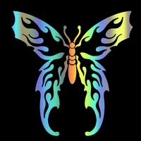 s51491 various sizescolors car stickers vinyl decal flaming butterfly motorcycle decorative accessories creative