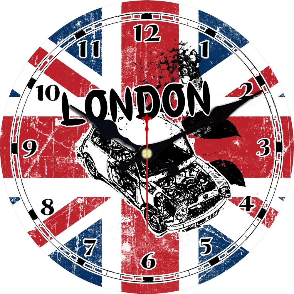 WONZOM рисовый флаг автомобиля дизайнерские настенные часы для домашнего декора